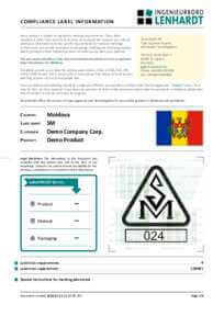 Moldova Type Approval Label