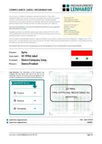 Example Radio Type Approval Label for Syria